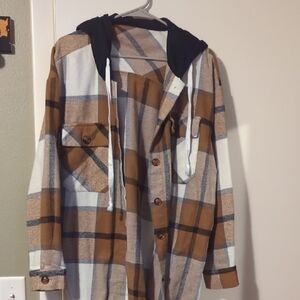Women's Plaid Hooded Jacket